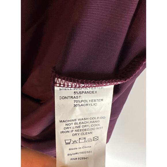 Suzanne Betro Weekend Purple Velvet Cable Knit Cowl Neck Textured Tunic Top 2X - Picture 10 of 12